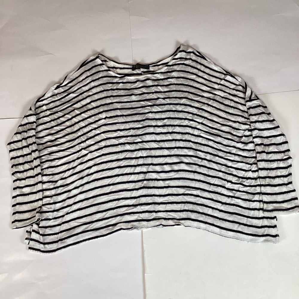 KLD Signature Womens T Shirt Top Sz S Small Long Sleeve Crew Neck Striped